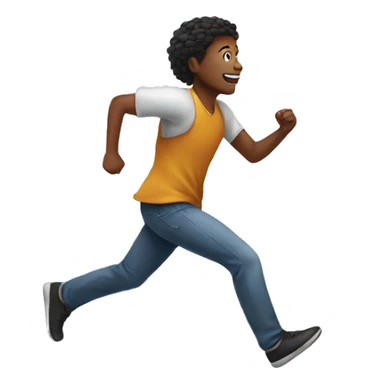 Person running away from butterfly sticker