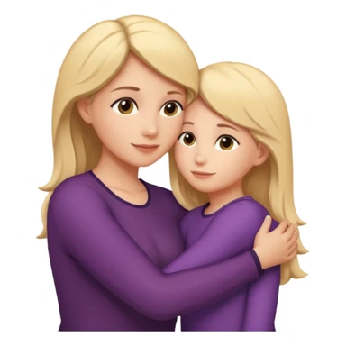 Silueta de Abrazo de apoyo de madre e hija sticker