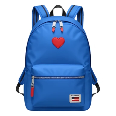 blue backpack with tommyjeans logo sticker