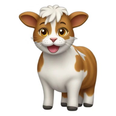 Un chat sur une vache sticker
