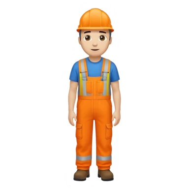 engineer hi-vis orange overalls standing full body sticker