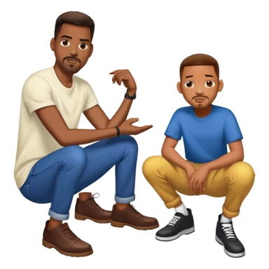 chris rock on his knees in front of will smith  sticker