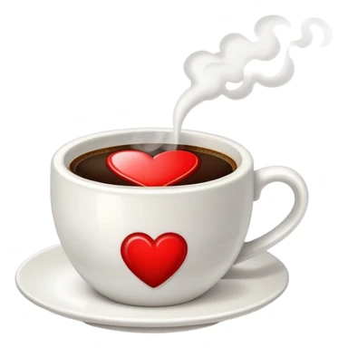 Cup of coffee with red heart  sticker