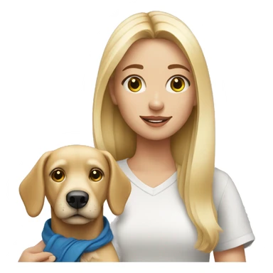 blonde girl with a dog sticker