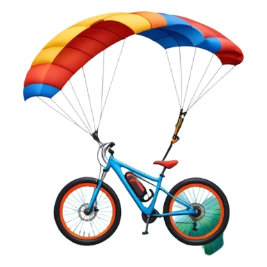 A bold, dynamic emblem combining elements of extreme sports like a mountain, a bike, and a parachute, all within a circular or shield-like shape. The design conveys speed, adventure, and adrenaline, with sharp lines and vibrant colors representing the thrill and intensity of extreme sports. sticker