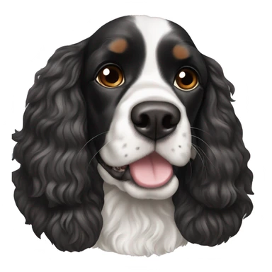 A English  black and white cocker spaniel with brown eye brows sticker