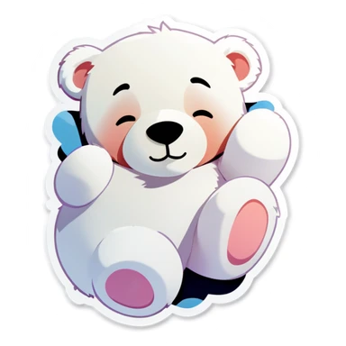 Sleeping white teddy bear  sticker