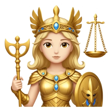 athena goddess, with scales of justice sticker