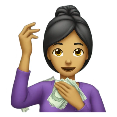 woman wiping tears with dollar bills sticker