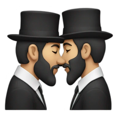 two Orthodox Jews kissing each other sticker