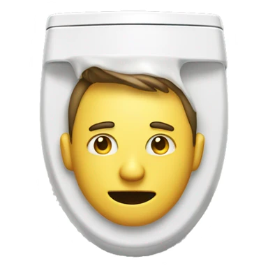 A man with a head sticking out of a toilet sticker