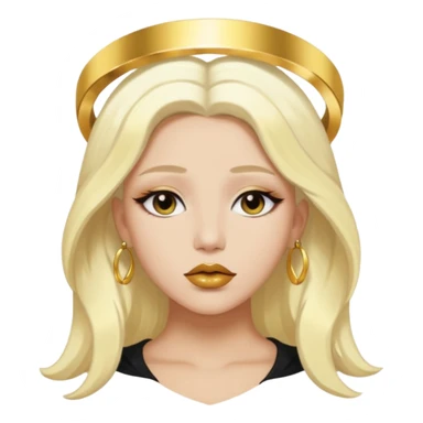 Rosalia (the singer) virgin. (Use lux album cover as reference). Hais bleached halo in hair and gold lips sticker