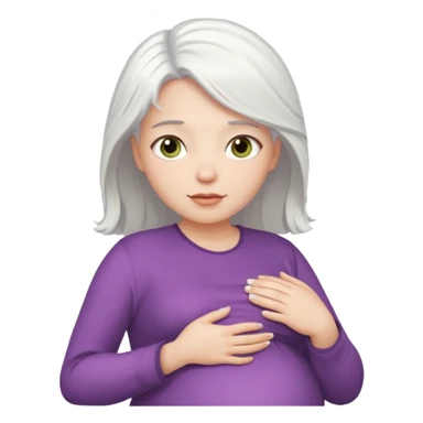 pregnant white woman with white hair sticker