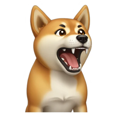 angry yelling shiba dog sticker