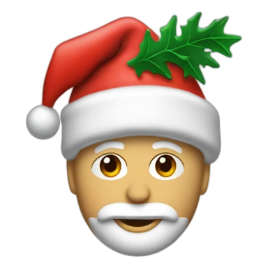 Larry Birds head with Christmashat sticker