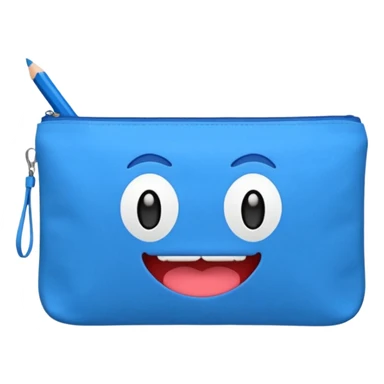 Pencil pouch with zipper mouth sticker