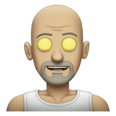 Tattooed bald man style Rick and Morty sticker