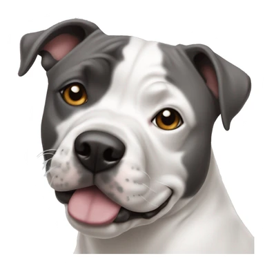 Staffie chien une oreille blanc et l’autre gris  sticker