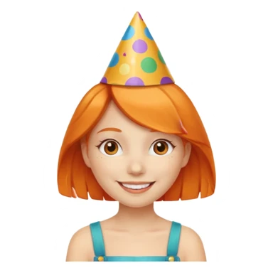 party hatted orange haired girl sticker