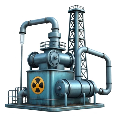 oil pumping station steel shiny sticker