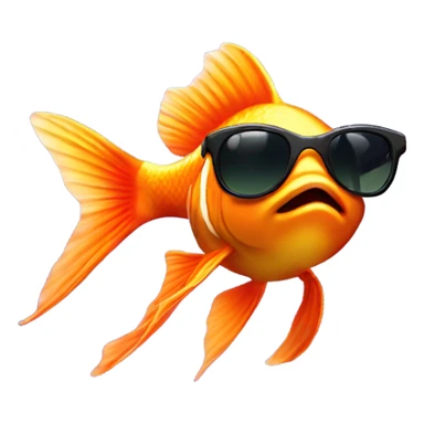 Goldfish with sunglasses  sticker