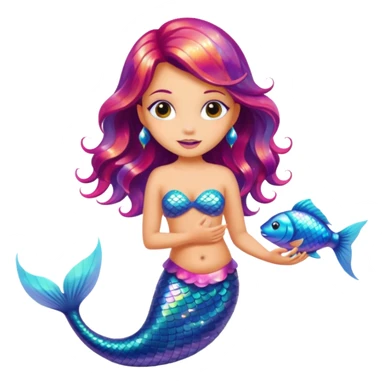 mermaid fish sticker