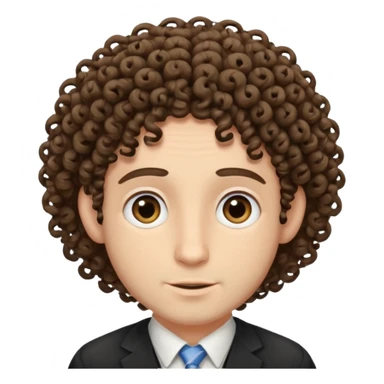 jewish man's face, wearing a tiny yarmulke and curly hair strands sticker