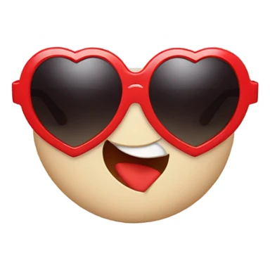 red heart shape sunglasses sticker
