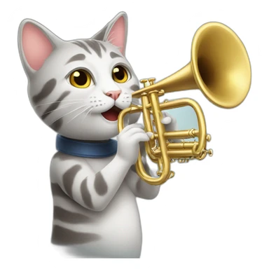 A cat that plays the trumpet sticker