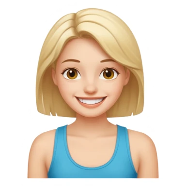 Mutlu kız üstünde askılı kıyafet olan sticker