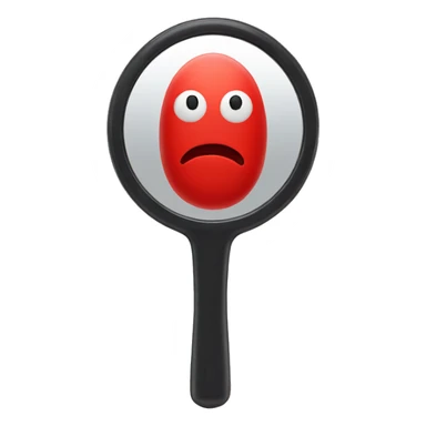red handheld emoji mirror sticker