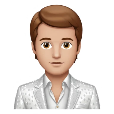 Peter Allen with Brown Hair, White Sequin Outfit sticker