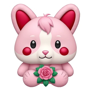Labubu rose barette sticker