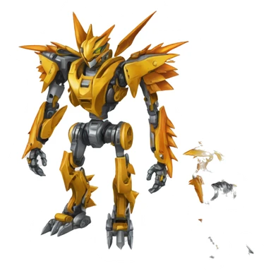mechanical spiky Medabot-raptor-dragon-Bionicle-mecha full body sticker