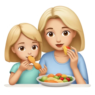 Mutter und Tochter am Essen sticker
