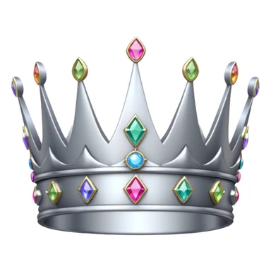 silver feminine crown with rainbow gemstones sticker