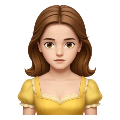 emma watson long hair as belle Cinematic Realistic sticker