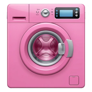 
pink washing machine mid-cycle with clothes tumbling inside sticker