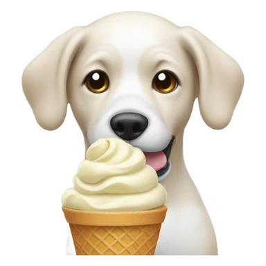 Cute dog eating ice cream sticker