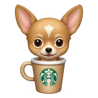Chihuahua with a Starbucks cup sticker