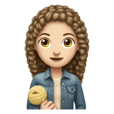 white girl with a crochet in her hand sticker