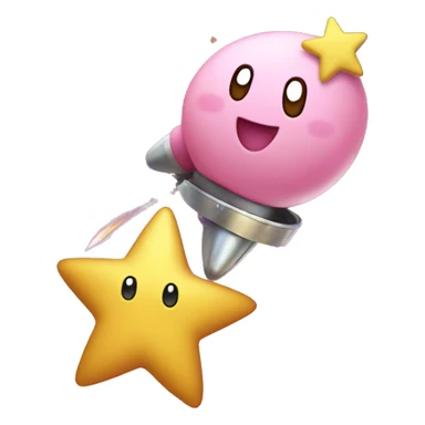Kirby on a shooting star sticker