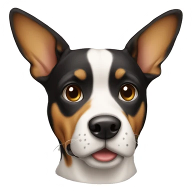 black and tan dog with pointy ears white collar sticker