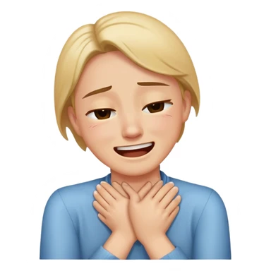 Hands crossed on neck crying laughing  sticker