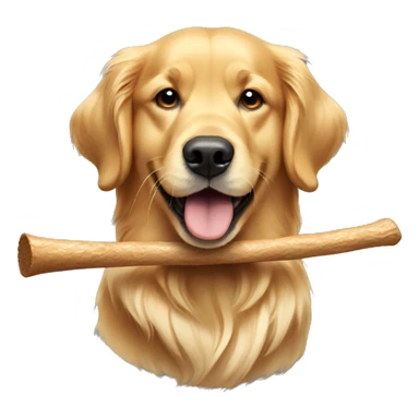 Golden Retriever holding a stick in his mouth sticker
