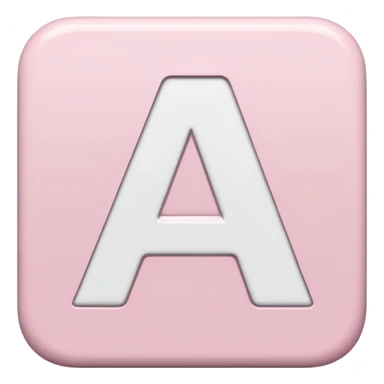 White letter A in a light pink sqaure sticker