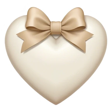 white heart with beige bow sticker