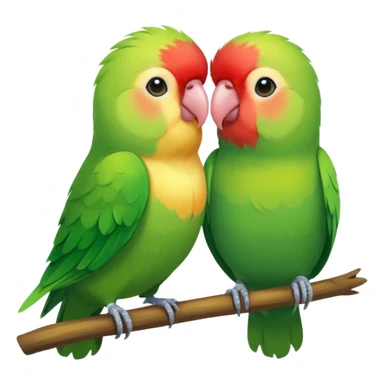A Pair Of Green & Other Colored Lovebirds sticker