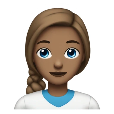 teenage girl long brown hair blue eyes with bald black man with brown eyes and a goatee sticker