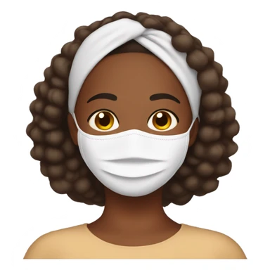Brown skin woman with self care face mask on sticker
